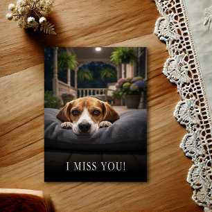 Süße Beagle-Ich-vermisse-dich-Postkarte Postkarte