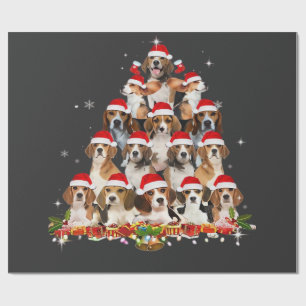 Süße Beagles Weihnachtsbaum Hund Santa Xmas Tee Lu Geschenkpapier