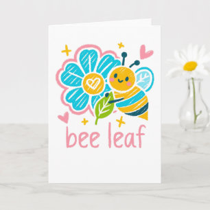 Süße "Bee Leaf" Glaube an Wortspiel für Dankeschö Karte