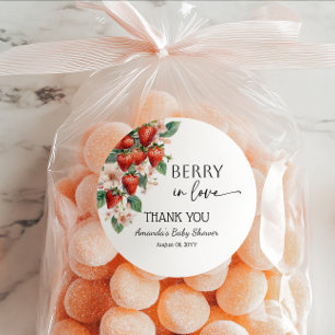 Süße Beere in Liebe Erdbeer-Junggesellinnenabschie Runder Aufkleber