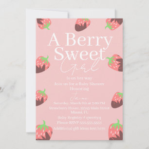 Süße Beeren-Erdbeer-Mädchen-Baby-Party Dankeskarte