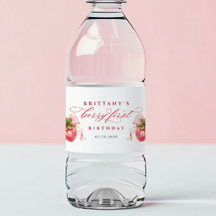 Süße Beeren-Erstgeburtstags-Wasserflaschenetikette