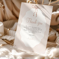 Süße beige gestreifte Baby Shower Danke Karte mit