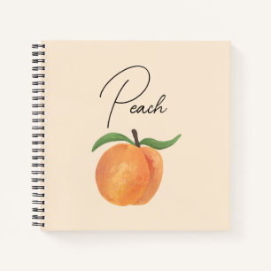 Süße bemalte Pfirsich-Frucht-Illustration Notizbuch