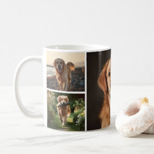 Süße benutzerdefinierte Hund 4 Fotos Collage Perso Kaffeetasse