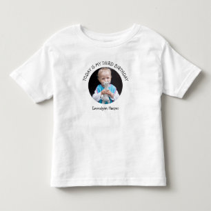 Süße benutzerdefinierte Jahresname runde Foto-Gebu Kleinkind T-shirt