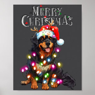 Süße Berner Sennenhund Weihnachtslichter Xmas Hund Poster