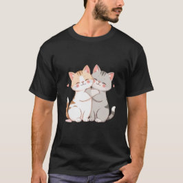 Süße beste Freundinnen Kätzchen Umarmen Liebeskuns T-Shirt