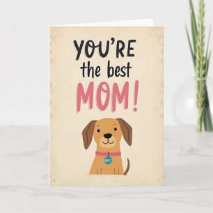 Süße beste Mama Hund Kunstkarte Karte