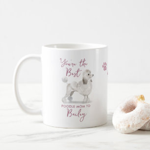 Süße beste Pudel-Hund-Mama Illustration und Foto Kaffeetasse
