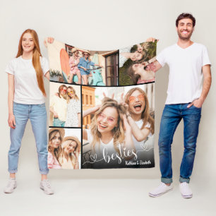 Süße Besties-Schrift Beste Freundin Foto Fleecedecke