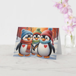 Süße bezaubernde Pinguine Weihnachten Karte