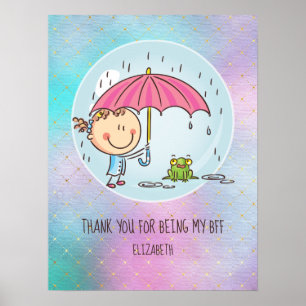 Süße BFF-Beste-Freundinnen-Kawaii-Geschenke für Mä Poster