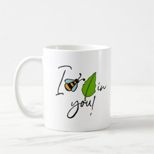 Süße Biene-Blatt-In-Dich-lustige-positive-Wortspie Kaffeetasse