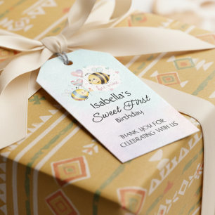 Süße Biene erster Geburtstag personalisiert Geschenkanhänger