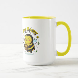Süße Biene Glückliche Illustration - Süß wie Honig Tasse