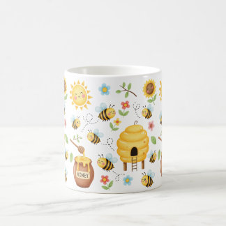 Süße Biene und Bienenstock Kaffeetasse