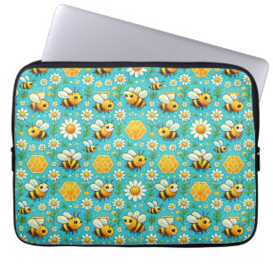 🐝 Süße Bienen Gänseblümchen Laptop Hülle Florales Laptopschutzhülle