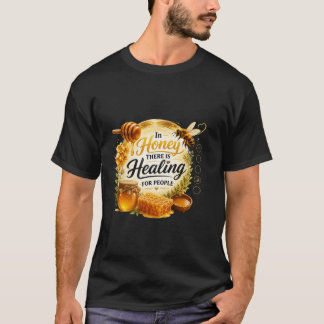 Süße Bienen-Honig-Heilungs-Cartoon-Gestaltung T-Shirt