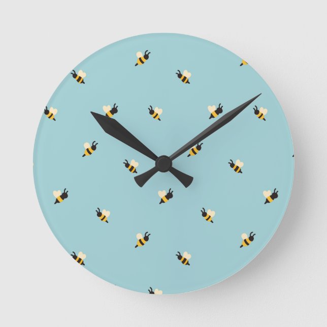  süße Bienen Runde Wanduhr (Vorderseite)