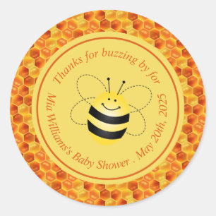 Süße Bienen-Themen-Baby-Party Dankeschön Runder Aufkleber