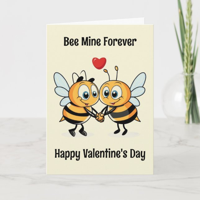Süße Bienen zum Valentinstag Karte (Vorderseite)