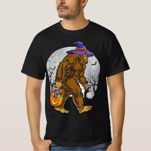 Süße Bigfoot-Hexenkürbis-Halloween-Mädchen Sasquat T-Shirt