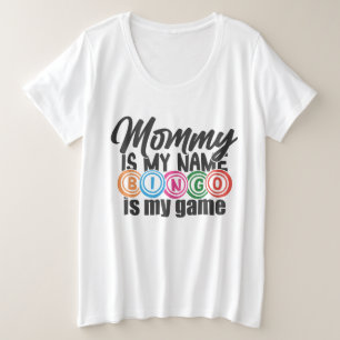 Süße Bingo-Mama-Wortkunst  Große Größe T-Shirt