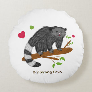 Süße Binturong-Liebe Rundes Kissen