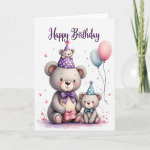 Süße Birthday Bear Trio Karte
