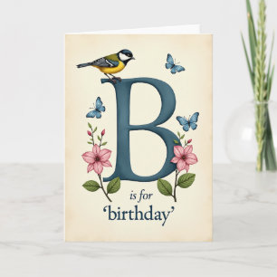Süße Birthday Bird Letter B Karte