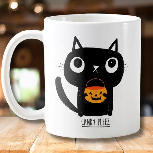 Süße Bitte süße schwarze Katze Halloween-Illustrat Kaffeetasse