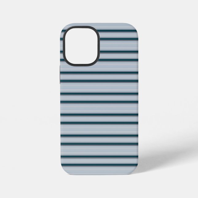 Süße blau-graue Streifen iPhone 12 Mini Hülle (Rückseite)