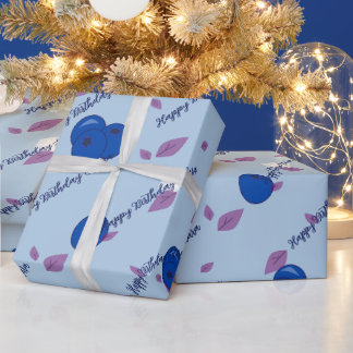 Süße Blaubeer-Geburtstags-Personalisierte Verpacku Geschenkpapier
