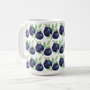 Süße Blaubeeren Aquarell Handgemalt Kaffeetasse