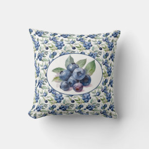 Süße Blaubeeren Aquarell Kissen
