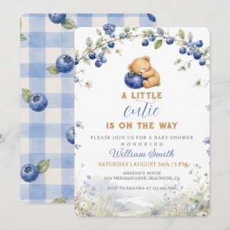 Süße Blaubeeren Eine kleine süße Babyparty Einladung