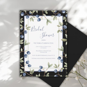 Süße Blaubeeren Elegante Brautparty Einladung