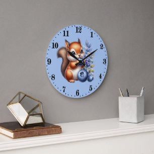 Süße Blaubeerliebhaber Eichhörnchen Uhr