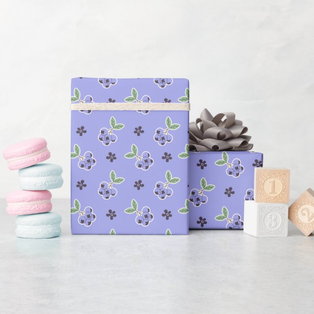 Süße Blaubeermuster-Wrapprolle Geschenkpapier (Babyparty)
