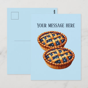 Süße Blaubeertorte Nachricht Geschäftsname hinzufü Postkarte