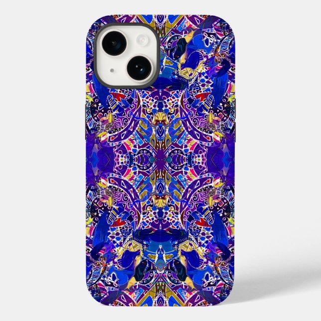 Süße blaue abstrakte Elemente  Case-Mate iPhone 14 Hülle (Rückseite)