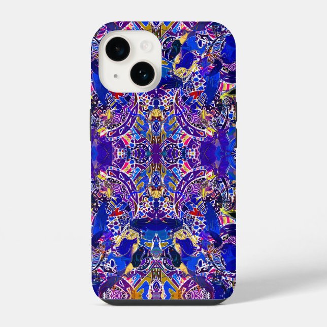Süße blaue abstrakte Elemente  iPhone 14 Hülle (Rückseite)
