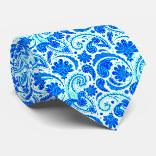 Süße blaue aqua Paisley-Muster Krawatte