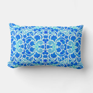 Süße blaue Aqua-Paisleymuster Lendenkissen