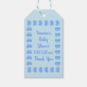 Süße blaue Baby-Jungen-Hasenfüße Ostern Baby Showe Geschenkanhänger