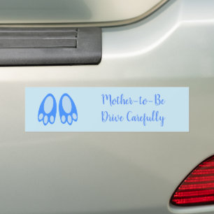 Süße blaue Baby-Jungen-Hasenfüße Ostern Custom Autoaufkleber