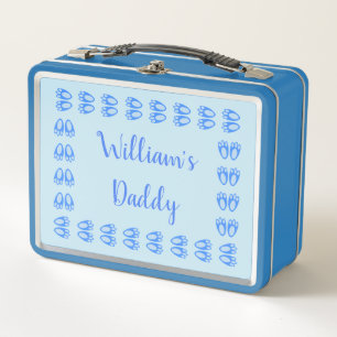 Süße blaue Baby-Jungen-Hasenfüße Ostern Custom Metall Brotdose