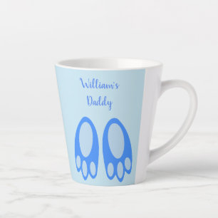 Süße blaue Baby-Jungen-Hasenfüße Ostern Custom Milchtasse