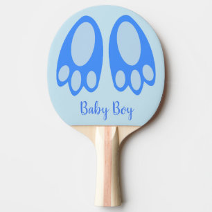 Süße blaue Baby-Jungen-Hasenfüße Ostern Custom Tischtennis Schläger